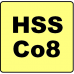 Fréza na drážky-krátka, nesúmerná, 2-zubá, DIN 327, ISO 1641, HSSCo8